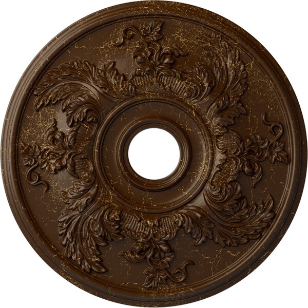 Ekena Millwork Acanthus Twist Medallion (Canopies up to 8 3/8"), 23 5/8"OD x 4 5/8"ID x 1 7/8"P, Root Beer Crackle CM23ACRBC - main